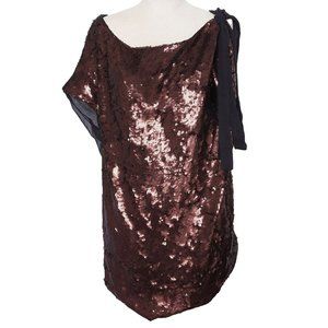 Robert Rodriguez Sequined and Sheer Top, Size 8, Draped top, sheer top, y2k